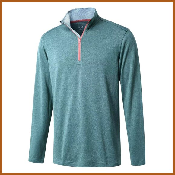 Polyester Quarter Zip Golf Pullover Dry Fit Performance Wicking Mock Neck